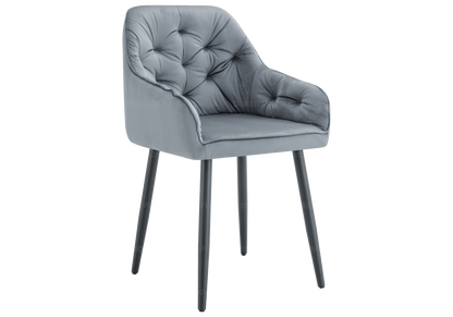 Lot de 2 fauteuils capitonnés en gris | Vexa