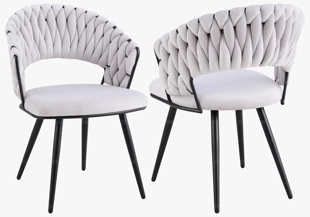 Lot de 2 chaises en gris et pieds noirs | Vexis