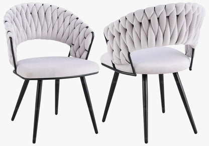 Lot de 2 chaises en gris et pieds noirs | Vexis