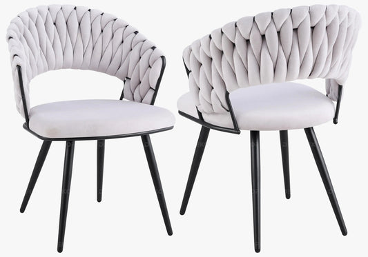 Lot de 2 chaises en gris et pieds noirs | Vexis