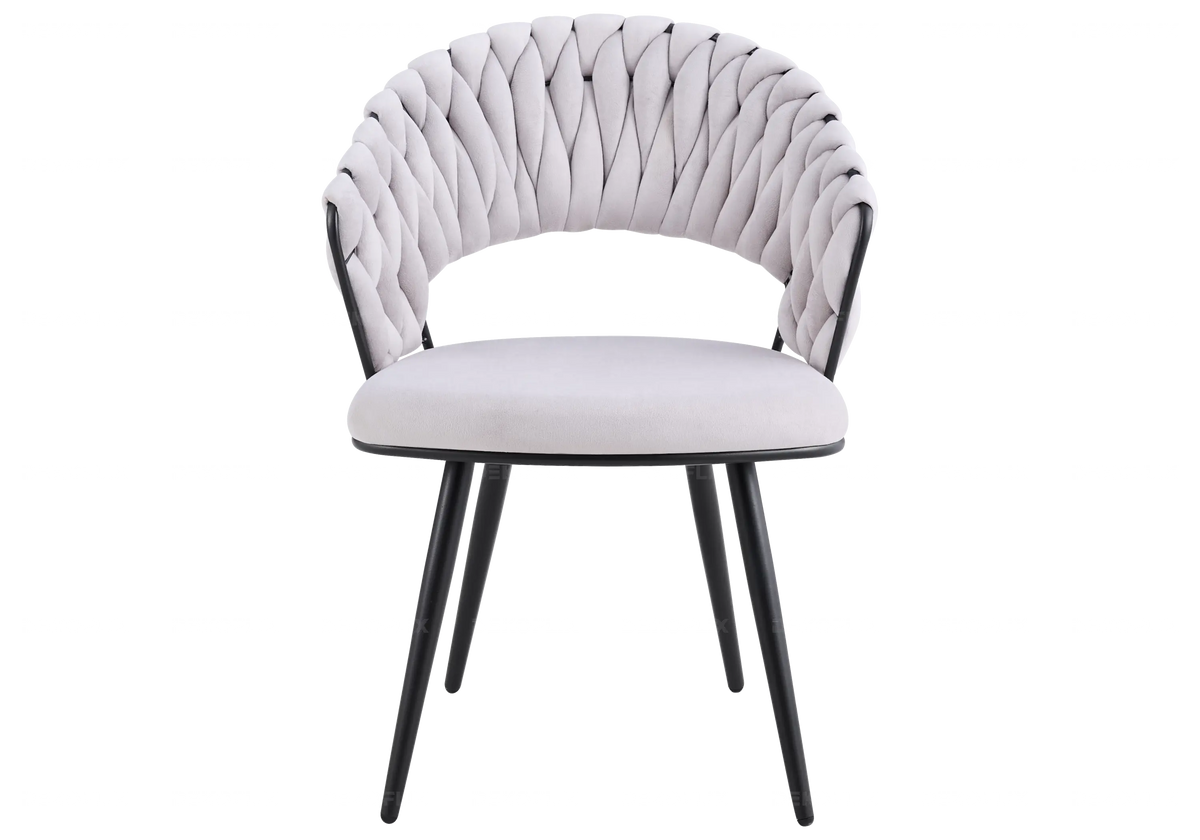 Lot de 2 chaises en gris et pieds noirs | Vexis