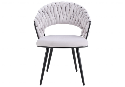Lot de 2 chaises en gris et pieds noirs | Vexis