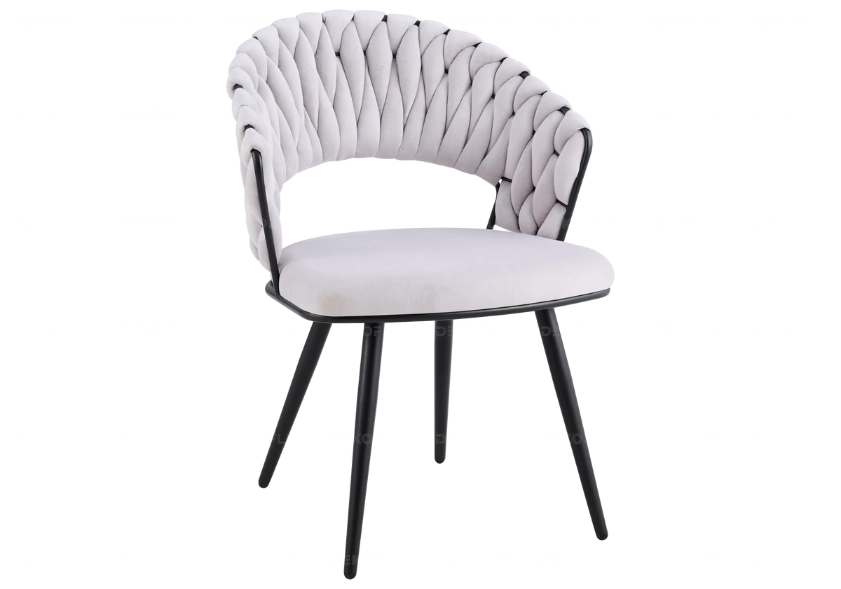 Lot de 2 chaises en gris et pieds noirs | Vexis