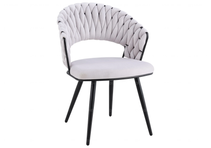 Lot de 2 chaises en gris et pieds noirs | Vexis