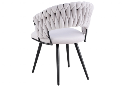 Lot de 2 chaises en gris et pieds noirs | Vexis