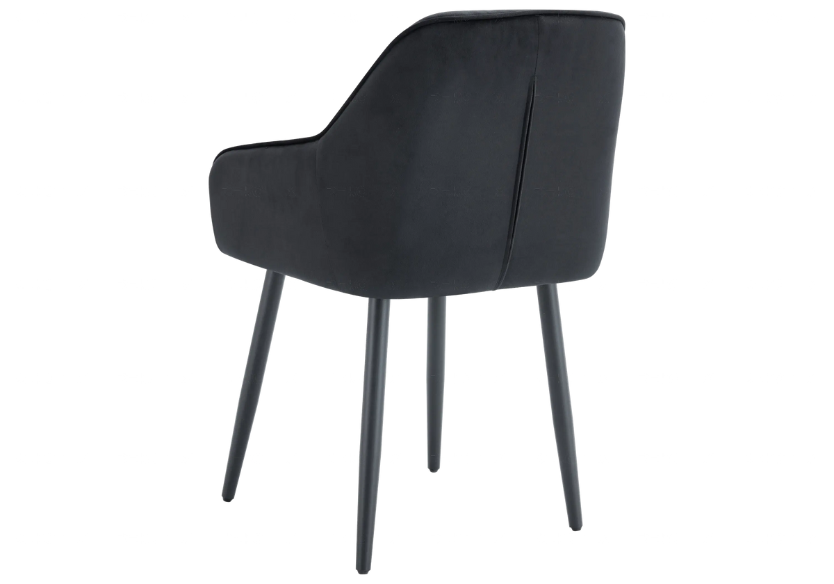 Lot de 2 fauteuils capitonnés en noir | Vexa