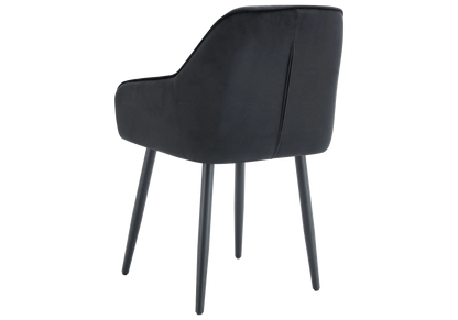 Lot de 2 fauteuils capitonnés en noir | Vexa