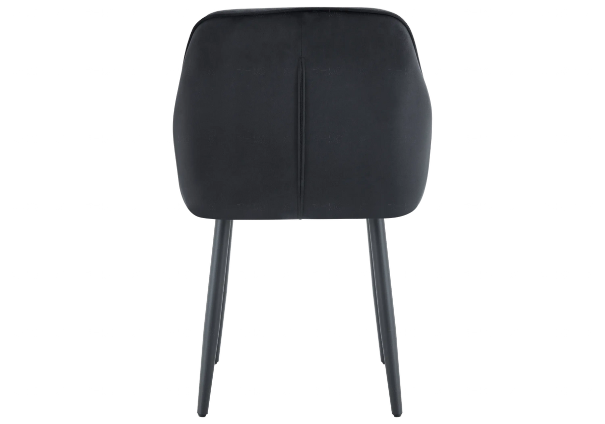 Lot de 2 fauteuils capitonnés en noir | Vexa