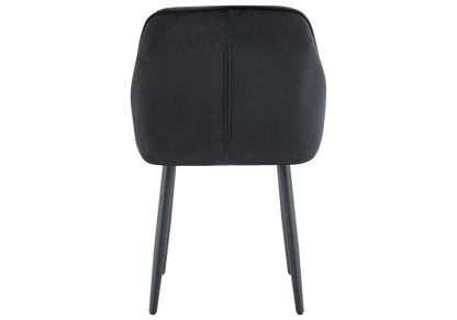 Lot de 2 fauteuils capitonnés en noir | Vexa