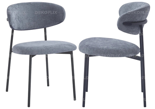 Lot de 4 chaises en anthracite pieds noirs | Vexta