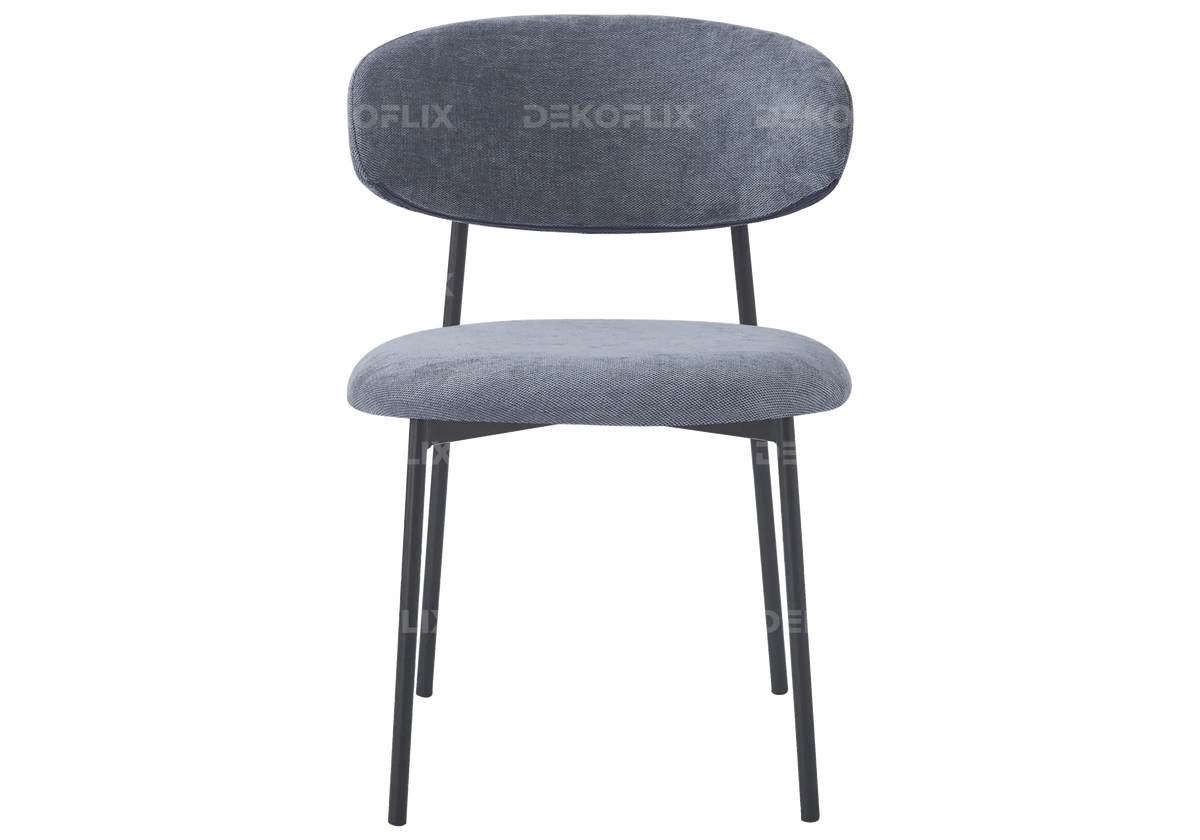 Lot de 4 chaises en anthracite pieds noirs | Vexta