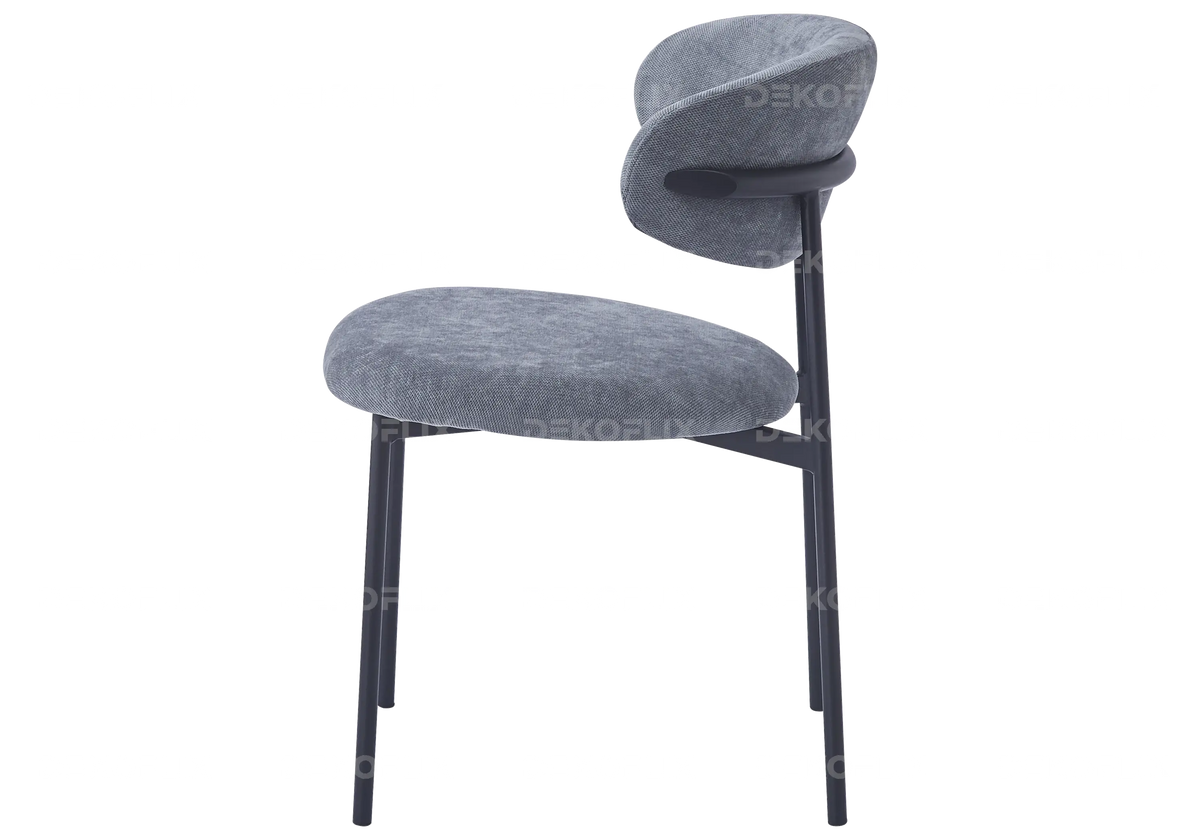 Lot de 4 chaises en anthracite pieds noirs | Vexta