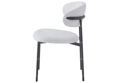 Lot de 4 chaises en beige et pieds noirs | Vexta