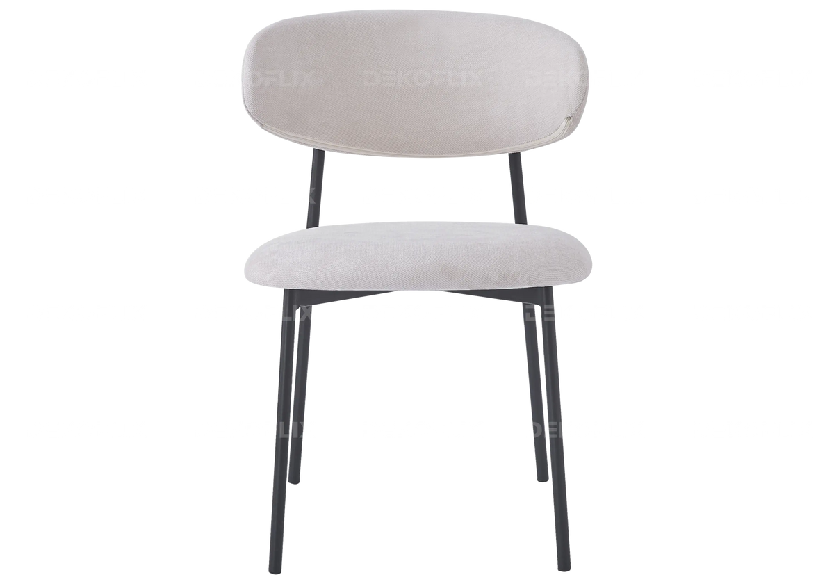 Lot de 4 chaises en gris et pieds noirs | Vexta
