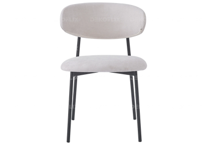 Lot de 4 chaises en gris et pieds noirs | Vexta