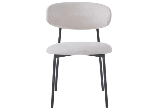 Lot de 4 chaises en gris et pieds noirs | Vexta