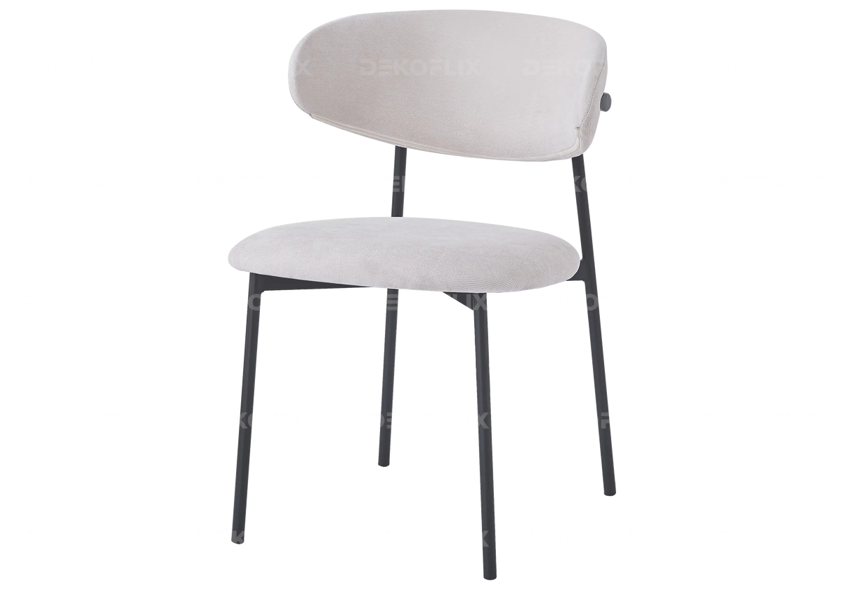 Lot de 4 chaises en gris et pieds noirs | Vexta