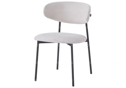 Lot de 4 chaises en gris et pieds noirs | Vexta