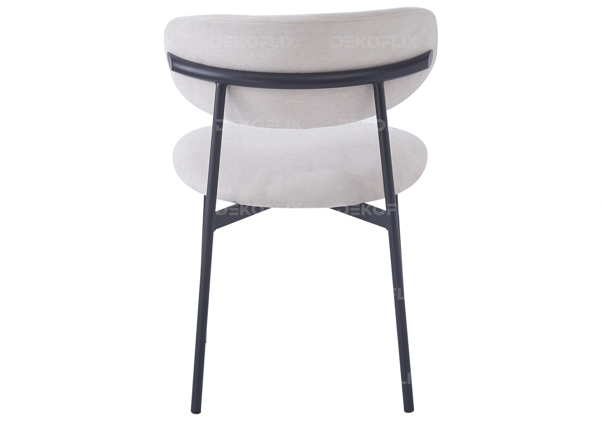 Lot de 4 chaises en gris et pieds noirs | Vexta