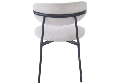 Lot de 4 chaises en gris et pieds noirs | Vexta