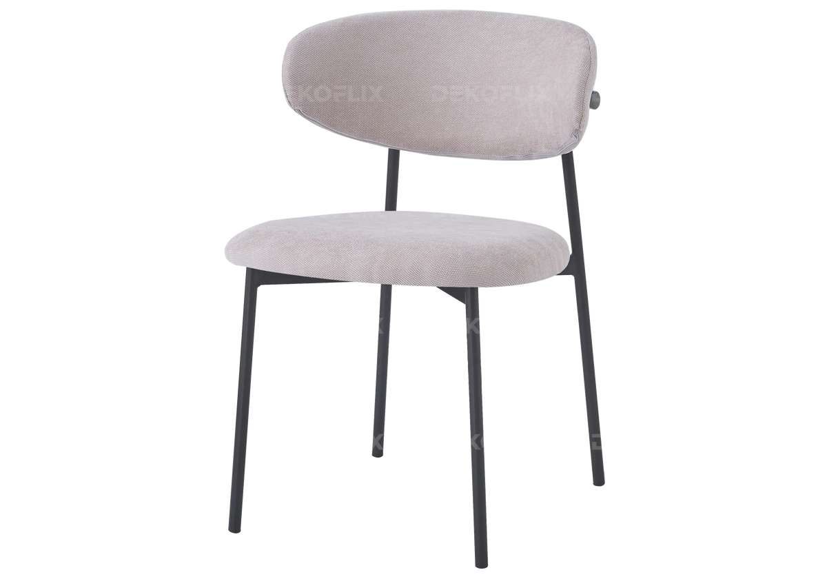 Lot de 4 chaises de table taupe pieds noirs | Vexta