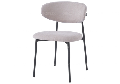 Lot de 4 chaises de table taupe pieds noirs | Vexta