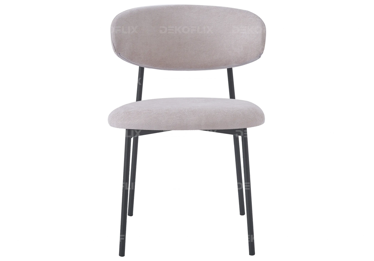Lot de 4 chaises de table taupe pieds noirs | Vexta