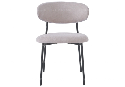 Lot de 4 chaises de table taupe pieds noirs | Vexta