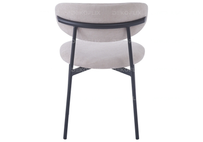Lot de 4 chaises de table taupe pieds noirs | Vexta