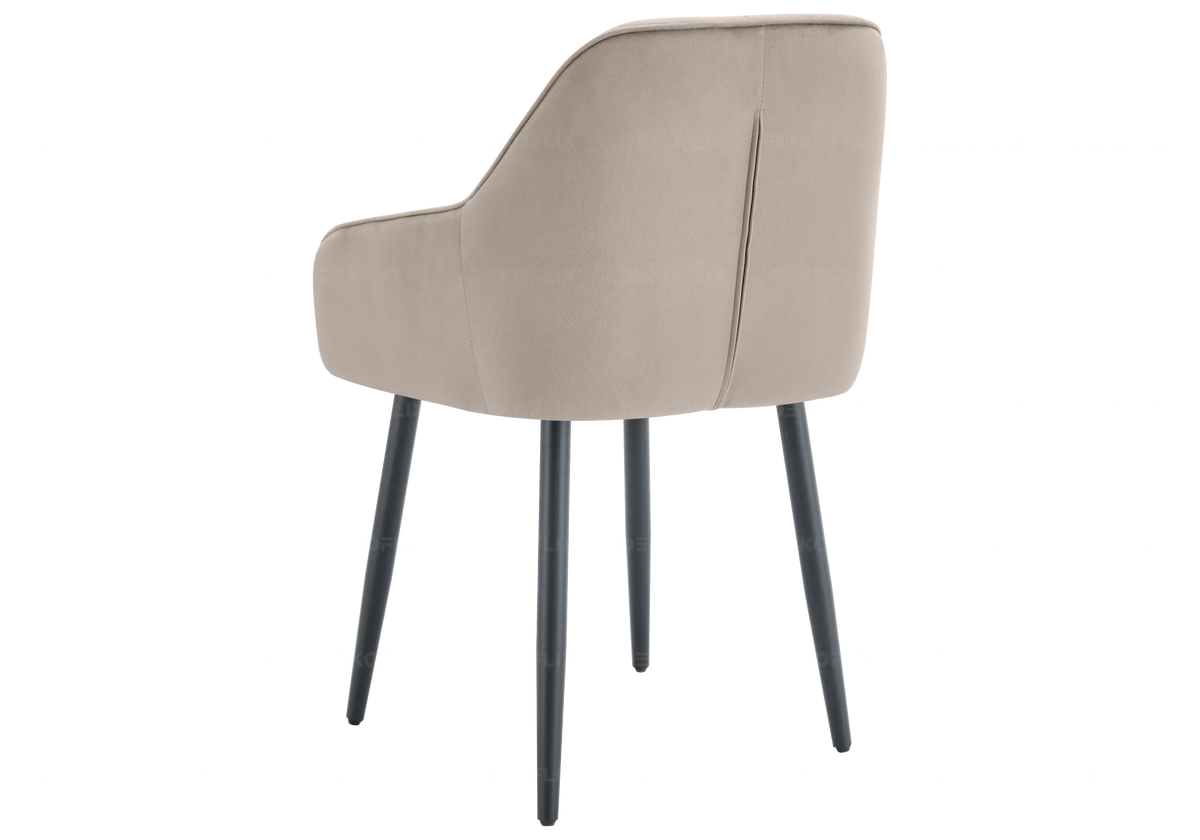 Lot de 2 chaises capitonnées en taupe | Vexa