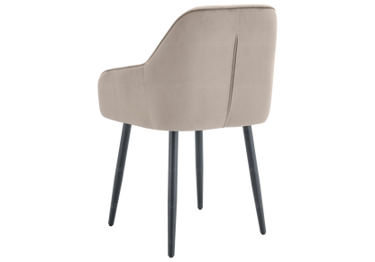 Lot de 2 chaises capitonnées en taupe | Vexa