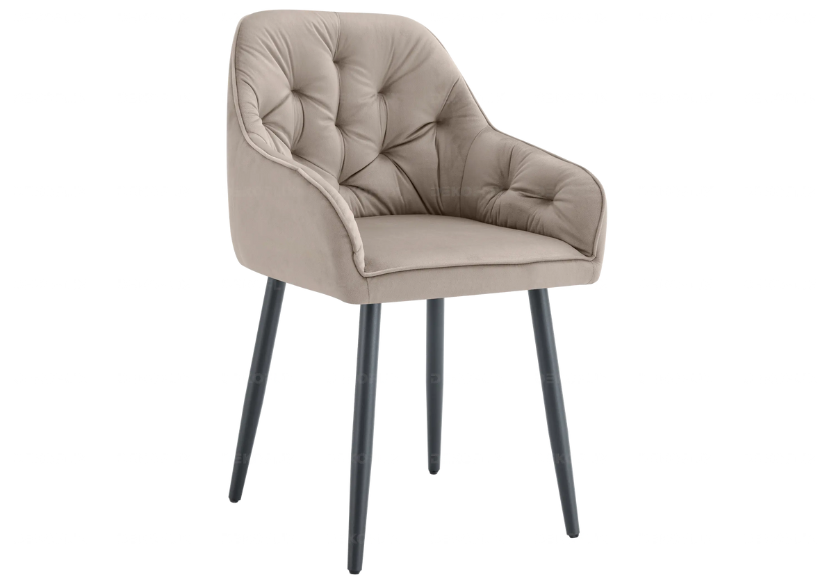 Lot de 2 chaises capitonnées en taupe | Vexa