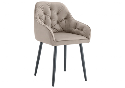 Lot de 2 chaises capitonnées en taupe | Vexa