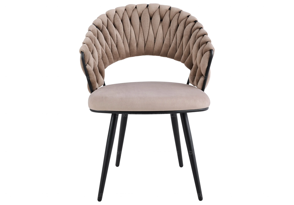 Lot de 2 chaises en taupe pieds noirs | Vexis
