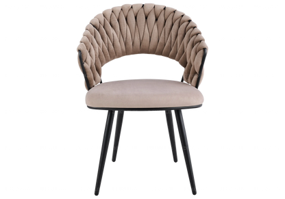 Lot de 2 chaises en taupe pieds noirs | Vexis
