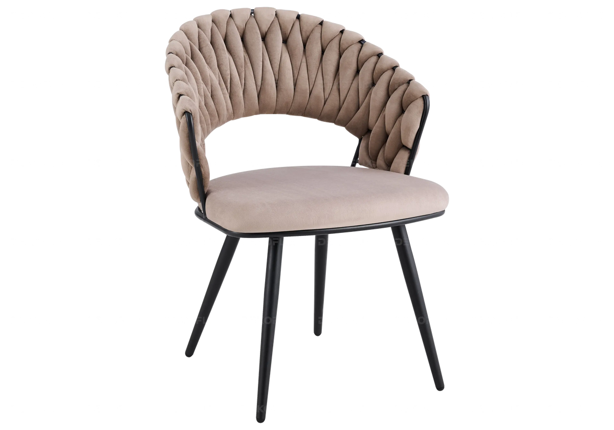 Lot de 2 chaises en taupe pieds noirs | Vexis