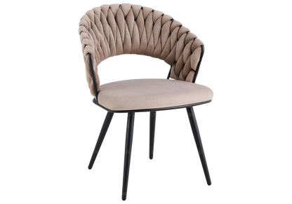 Lot de 2 chaises en taupe pieds noirs | Vexis