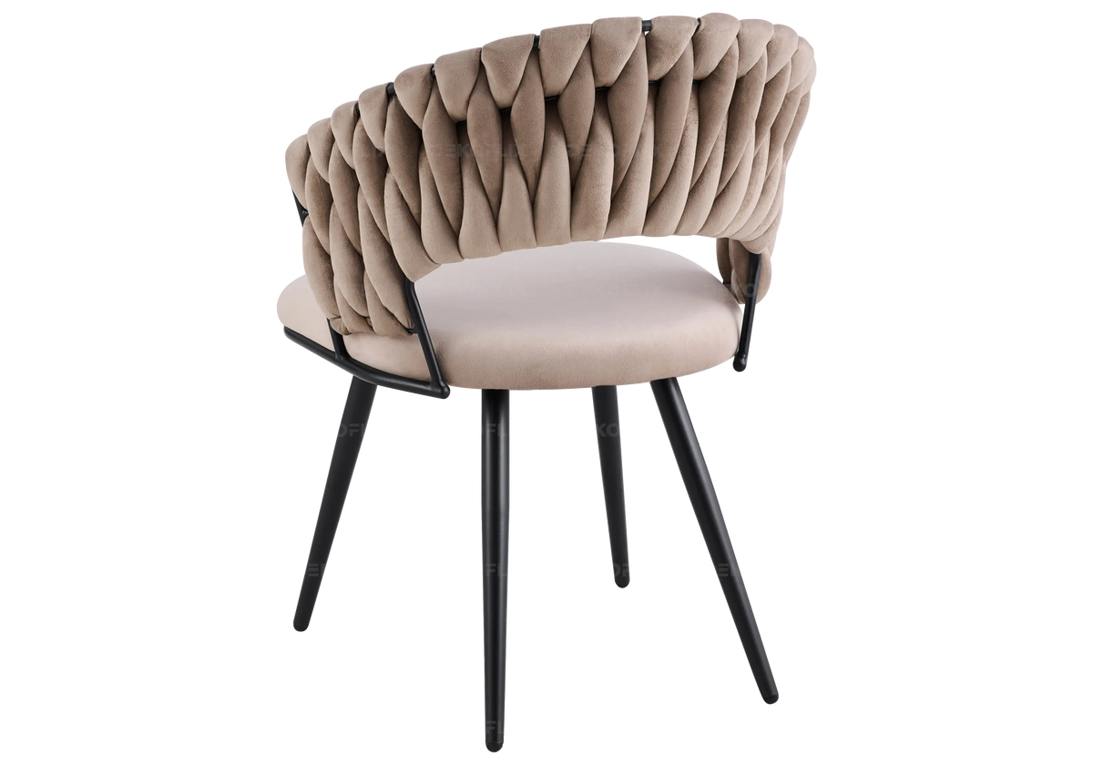 Lot de 2 chaises en taupe pieds noirs | Vexis