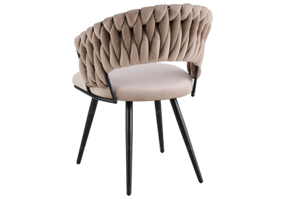 Lot de 2 chaises en taupe pieds noirs | Vexis