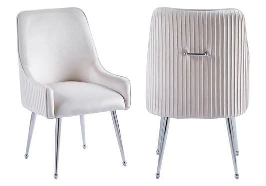 Lot de 2 fauteuils de table en beige | Kaelo