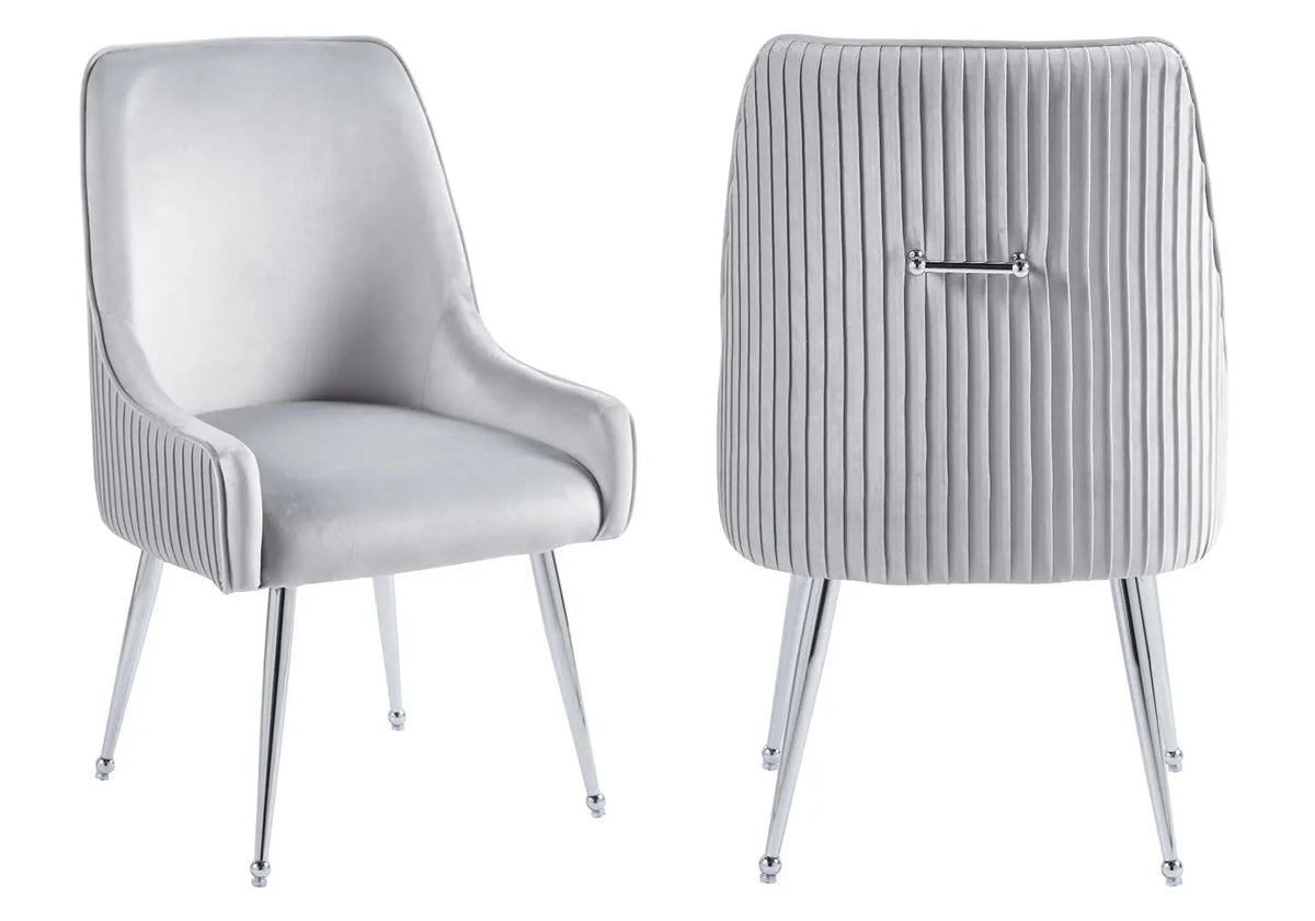 Lot de 2 fauteuils de table en gris | Kaelo
