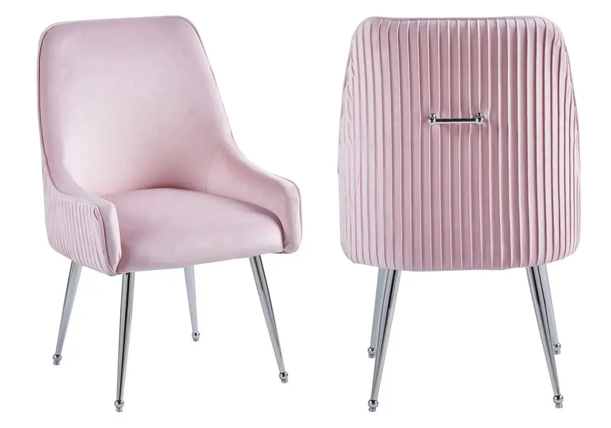 Lot de 2 fauteuils de table en rose | Kaelo