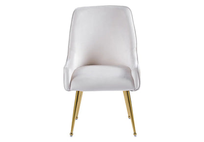 Lot de 2 fauteuils de table beige et doré | Kaelo