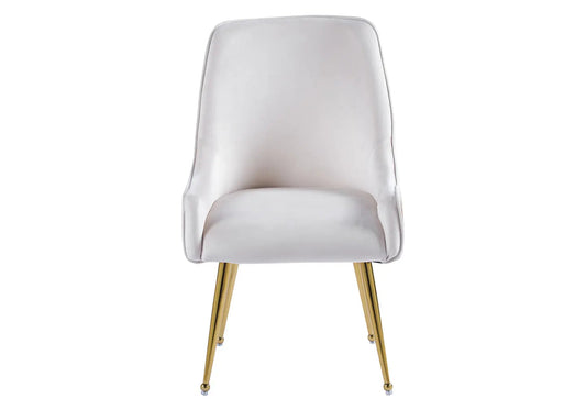 Lot de 2 fauteuils de table beige et doré | Kaelo