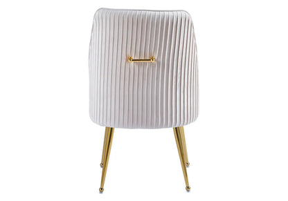 Lot de 2 fauteuils de table beige et doré | Kaelo