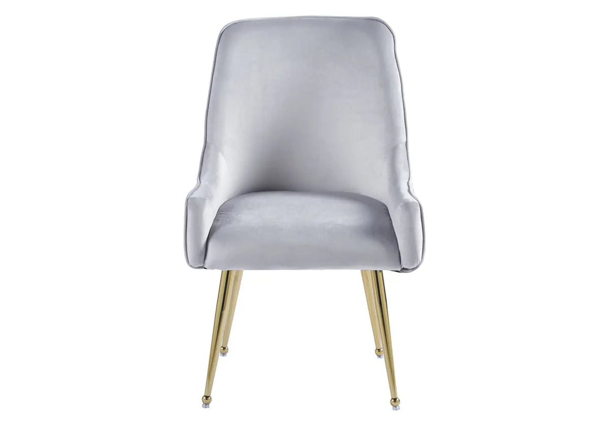 Lot de 2 fauteuils de table gris et doré | Kaelo