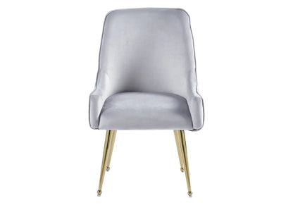 Lot de 2 fauteuils de table gris et doré | Kaelo