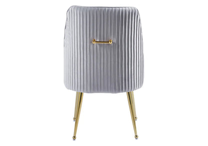 Lot de 2 fauteuils de table gris et doré | Kaelo
