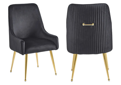 Lot de 2 fauteuils de table en noir et doré | Kaelo