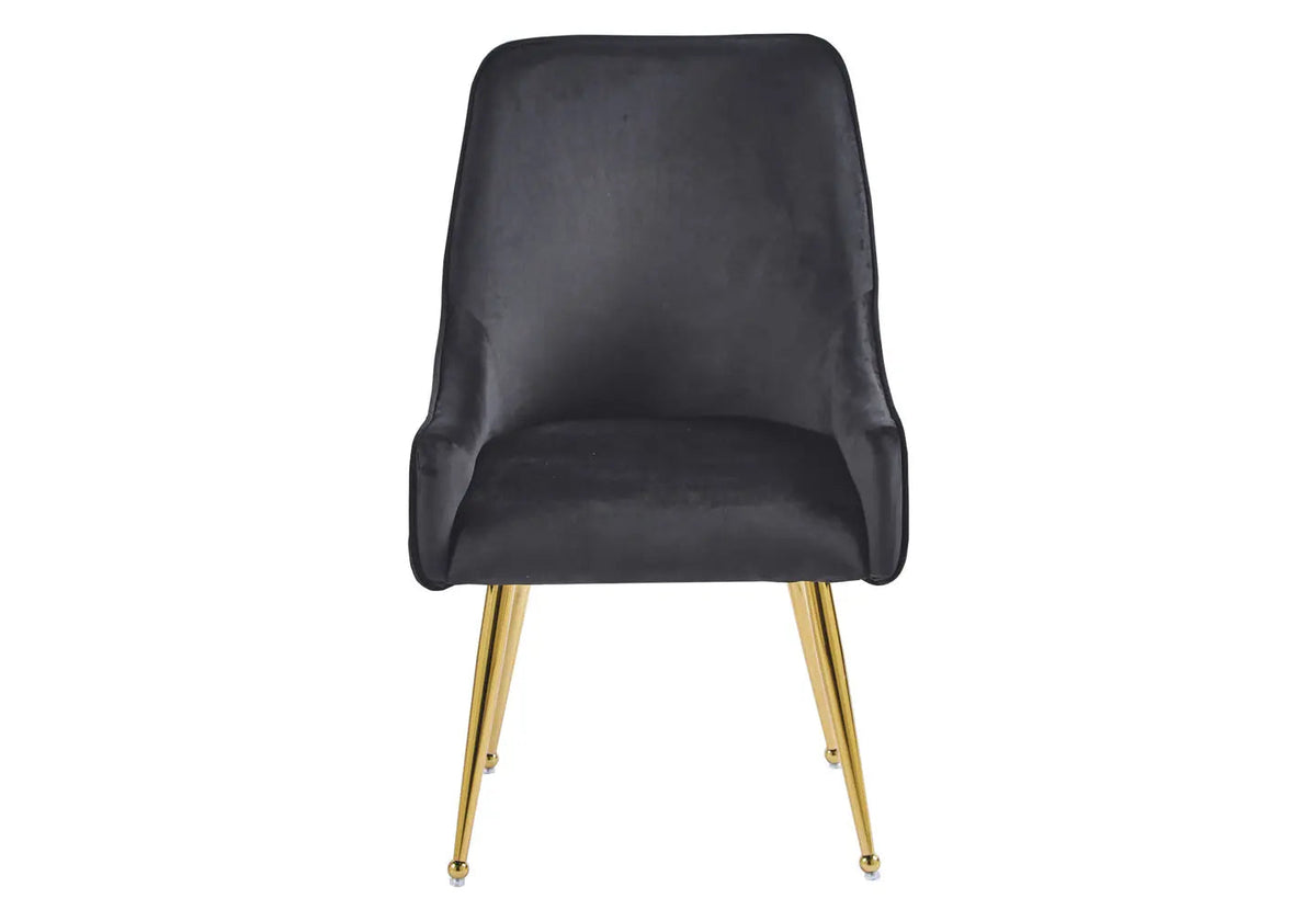 Lot de 2 fauteuils de table en noir et doré | Kaelo